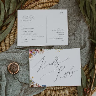 Fleur sauvage coloré   Menu Choix Carte postale RS