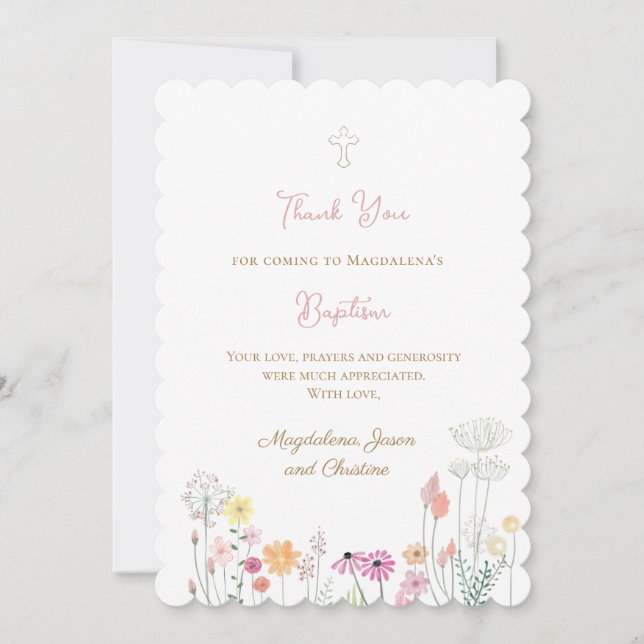 fleur sauvage coloré merci d'être venu carte (Devant)