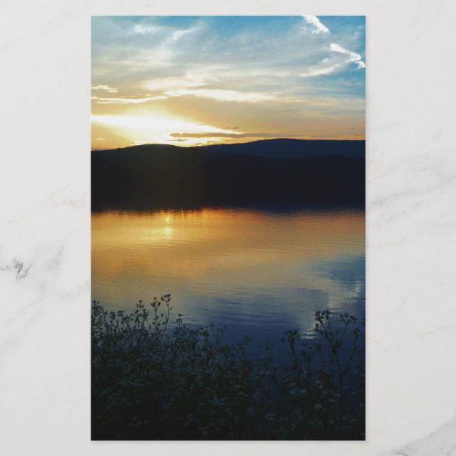 Fleur sauvage, coucher de soleil bleu (Devant)