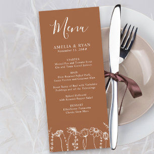 Fleur sauvage Croquis Floral Terracotta Menu Maria