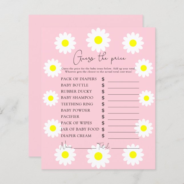 Fleur sauvage Daisy - Prix Guest jeu (Devant / Derrière)