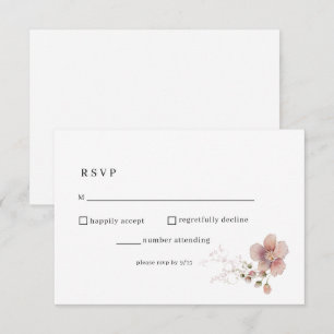 Fleur sauvage d'aquarelle mariage RSVP