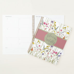 Fleur sauvage d'aquarelle Rose et Sage Bloom Willy