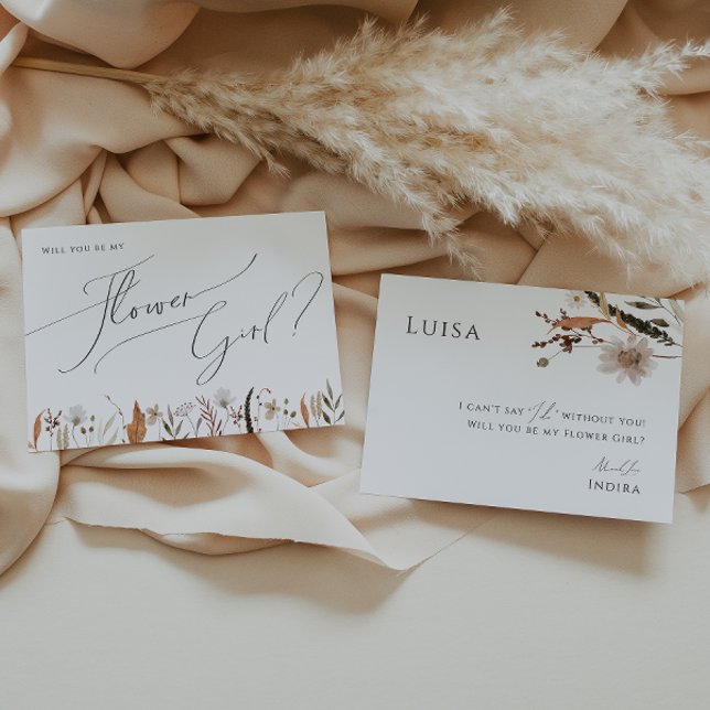 Fleur sauvage d'automne Boho | Carte Flower Girl (Créateur téléchargé)
