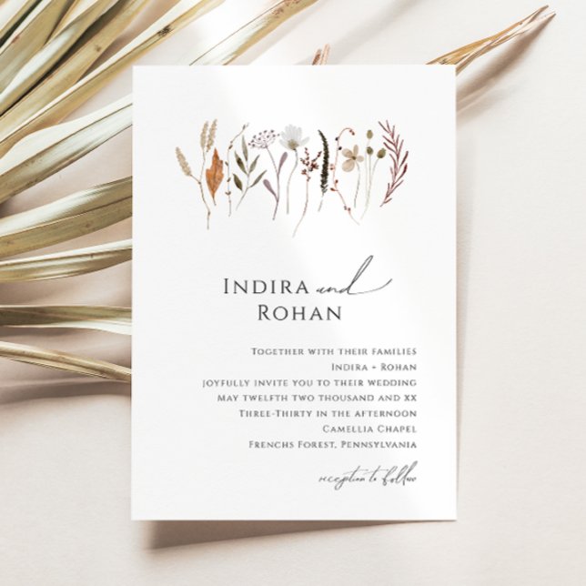 Fleur sauvage d'automne Boho | FAIRE-PART DE MARIA (Créateur téléchargé)