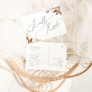 Fleur sauvage d'automne Boho Menu Choix Carte po