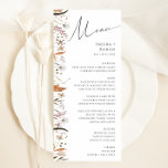 Fleur sauvage d'automne Boho | Menu Dîner Mariage<br><div class="desc">Voici notre fleur sauvage d'automne boho stupéfiant | menu mariage pour le dîner, qui embrasse un design simple et moderne reflétant la beauté de la nature. Doté de fleurs d'aquarelle séchée pressée et de feuilles en terre cuite, il saisit l'essence des teintes orangées brûlées d'octobre, créant un design minimaliste mais...</div>