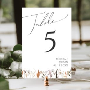 Fleur sauvage d'automne Boho   Numéro de table