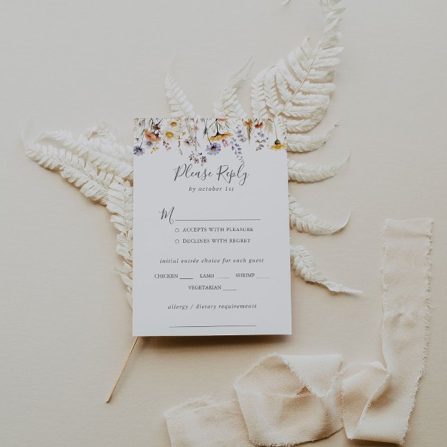 Fleur sauvage d'automne Mariage Menu Choix RSVP (Créateur téléchargé)