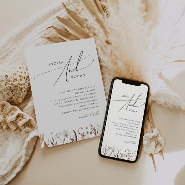 Fleur sauvage d'automne simple | FAIRE-PART DE MAR (Créateur téléchargé)