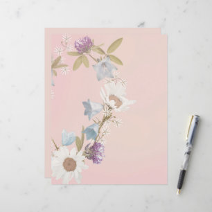 Fleur sauvage de couronnes papier à lettres page d