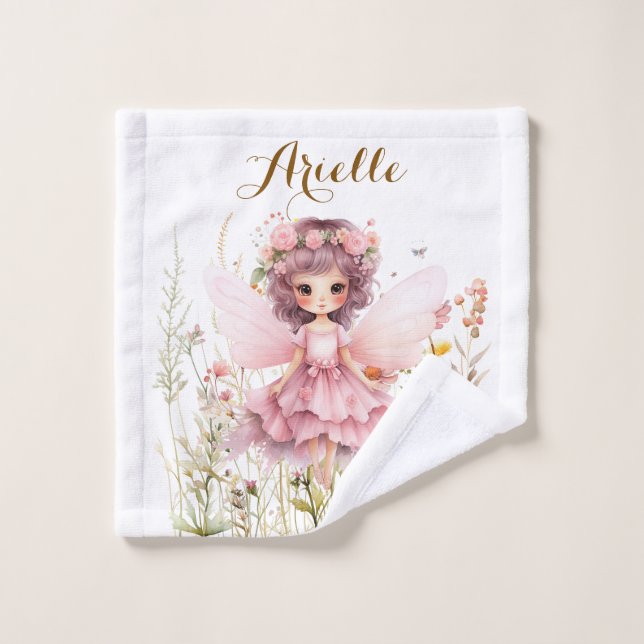 Fleur sauvage de fantaisie féerique pastel  (Gant de toilette)