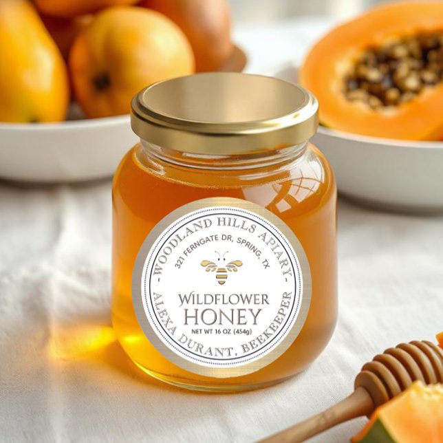 Fleur sauvage de miel de miel Étiquette d'or (Créateur téléchargé)