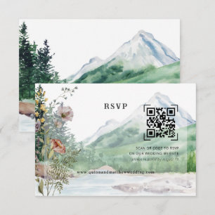 Fleur sauvage de montagne QR Code Mariage RSVP