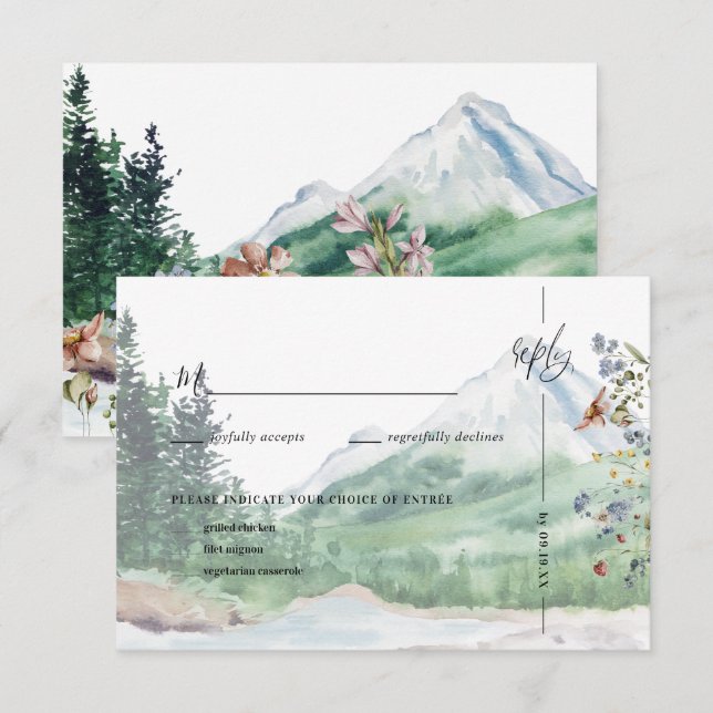 Fleur sauvage de montagne rustique | RSVP de maria (Devant / Derrière)