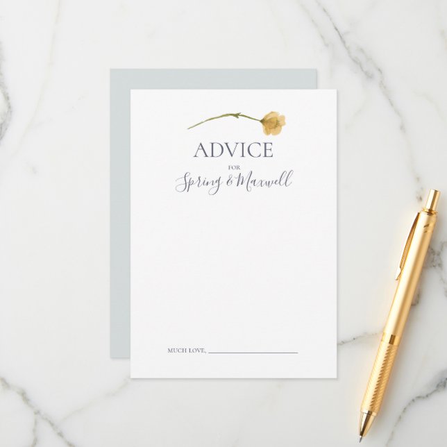 Fleur sauvage de printemps | Carte de conseil Mari (Devant/Arrière en situation)