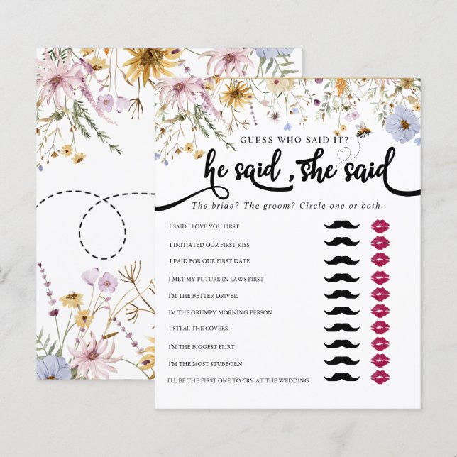 Fleur sauvage de printemps | Jeu de Fête des marié (Devant / Derrière)