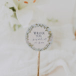 Fleur sauvage de printemps | Sticker Favor Merci B<br><div class="desc">Ce fleur sauvage de printemps | blue merci vous préférez sticker est parfait pour votre mariage boho vintage rustique. Le design est composé de fleurs sauvages pastel pastel colorées et élégantes. Il rappelle au spectateur une simple et classique prairie de jardin d'été bohème. Un point fort du design est la...</div>