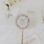 Fleur sauvage de printemps | Sticker Merci flush F<br><div class="desc">Ce fleur sauvage de printemps | blush merci vous faveur autocollant est parfait pour votre mariage boho vintage rustique. Le design est composé de fleurs sauvages pastel pastel colorées et élégantes. Il rappelle au spectateur une simple et classique prairie de jardin d'été bohème. Un point fort du design est la...</div>
