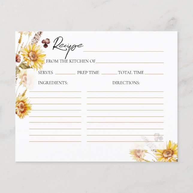 Fleur sauvage de tournesol Fête des mariées modern (Devant)