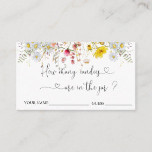 Fleur sauvage Devinez combien de bonbons carte de