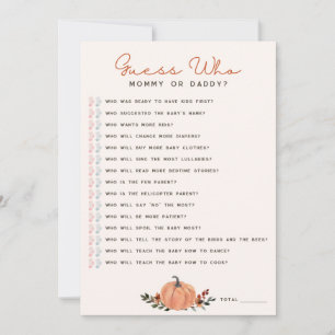 Fleur sauvage Devinez qui Baby shower carte de jeu