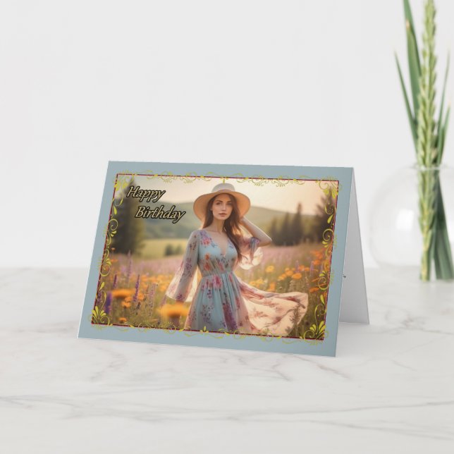 Fleur sauvage Dreams Carte d'anniversaire de la fe (Devant)