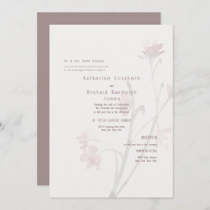 Fleur sauvage Dusty Rose Faire-part de mariage