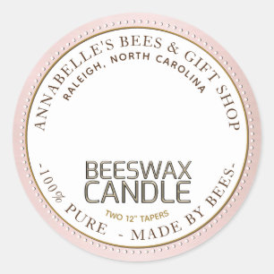 Fleur sauvage et Bee Candle Étiquette Rose Gold Bo