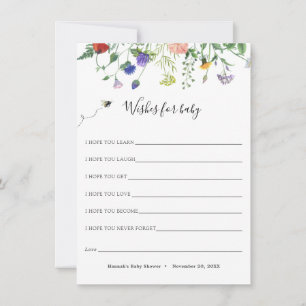 Fleur sauvage et souhait d'abeilles pour la carte