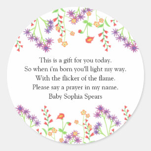 Fleur sauvage - Étiquette de la bougie de prière