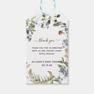 Fleur sauvage   Étiquettes cadeaux Merci Baby show