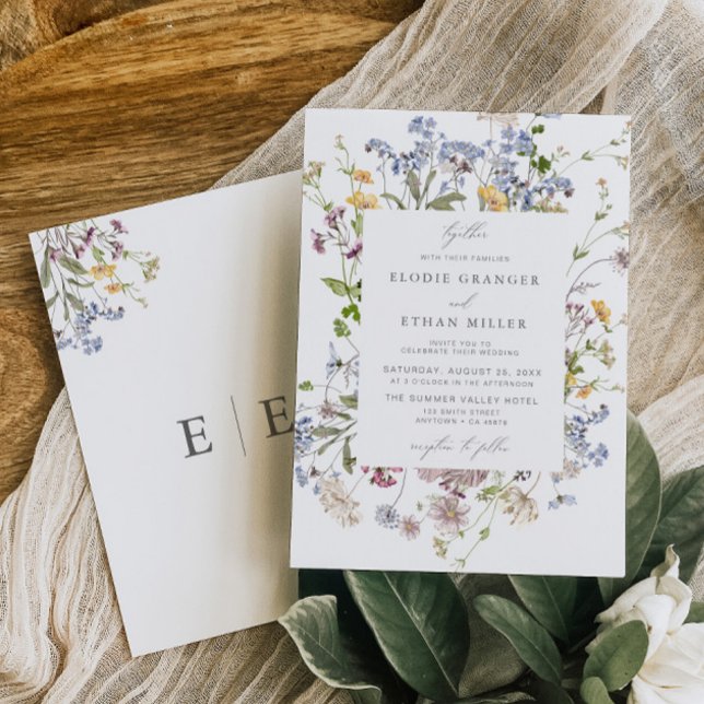 Fleur sauvage Faire-part de mariage Boho Whimsical (Créateur téléchargé)