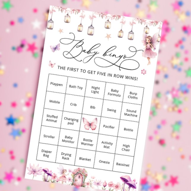 Fleur sauvage Fairy Cute Baby shower Bingo Jeu (Créateur téléchargé)