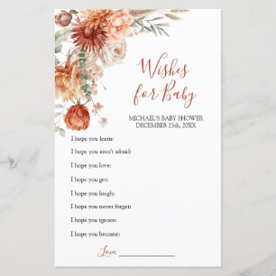 Fleur sauvage Fall in Love Baby shower Wish for Ba
