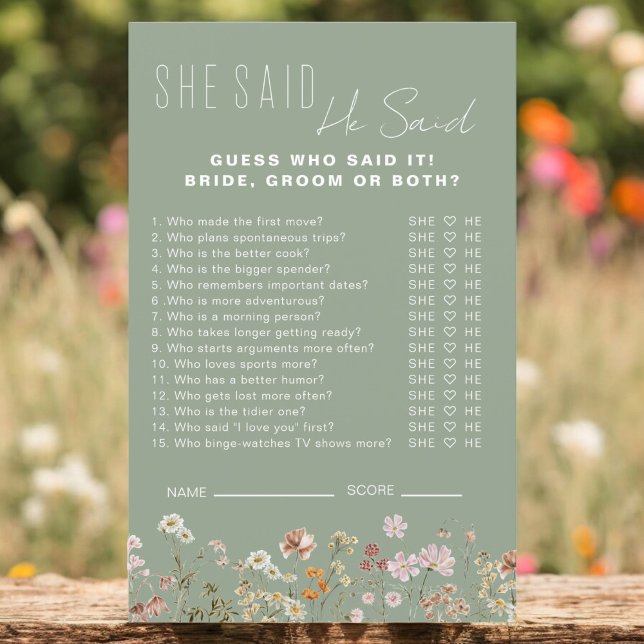 Fleur sauvage Fête des mariées Il A Dit Qu'Elle A  (Créateur téléchargé)