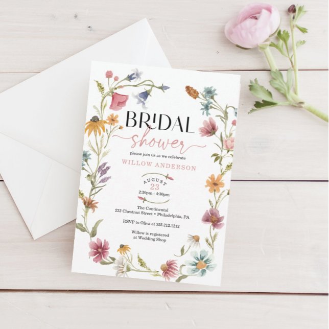 Fleur sauvage Field Boho Bridal Show Invitation (Créateur téléchargé)