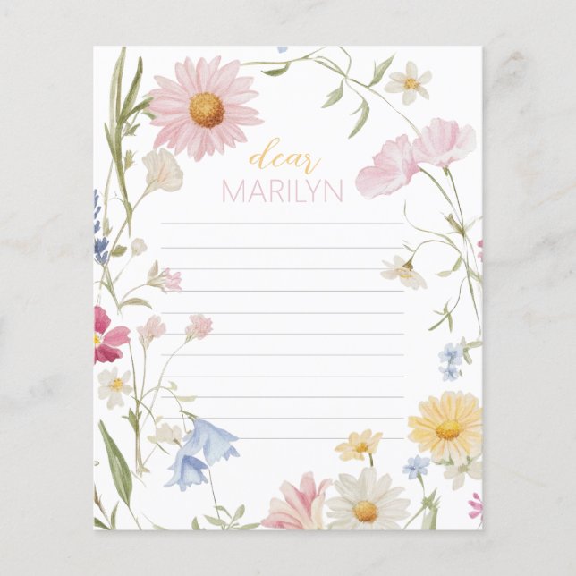 Fleur sauvage fille 1er anniversaire heure Capsule (Devant)