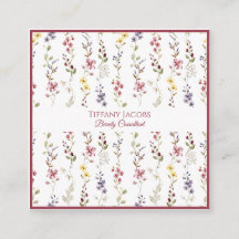 Fleur sauvage Floral Carte de visite