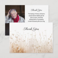 Fleur sauvage funéraire Carte de remerciements com