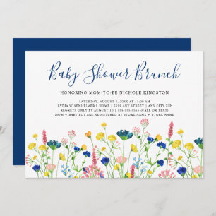 Fleur sauvage Garden Baby shower Brunch Invitation