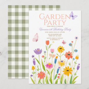 Fleur sauvage Garden Party Invitation d'anniversai