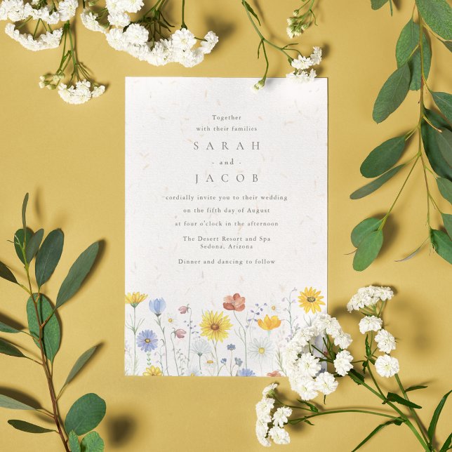 Fleur sauvage Garden Wedding Invitation (Wildflower Garden Wedding Invitation)
