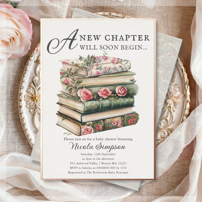 Fleur sauvage Invitation Baby shower Foil (Créateur téléchargé)