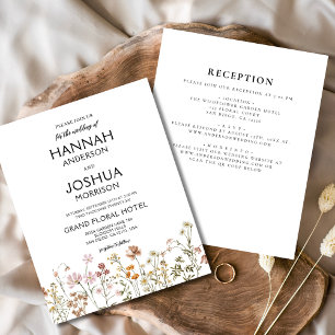 Fleur sauvage Invitation de mariage bohème tout-en