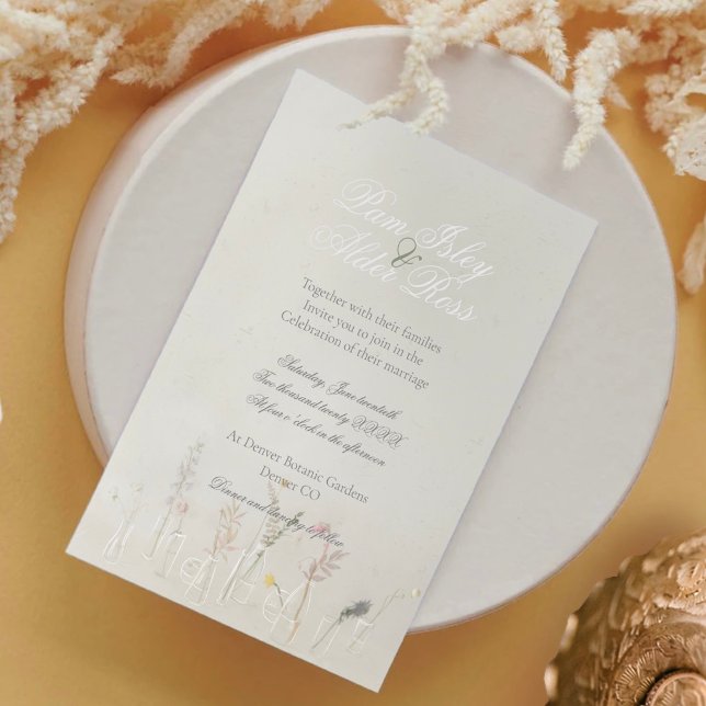 Fleur sauvage Jars Boho Faire-part de mariage (Créateur téléchargé)