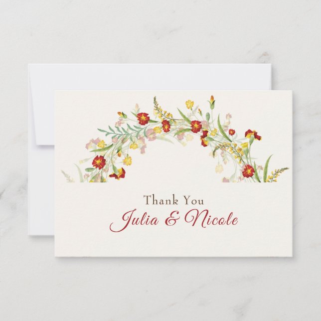 Fleur sauvage Jaune Marigold Mariage de feuillage (Devant)