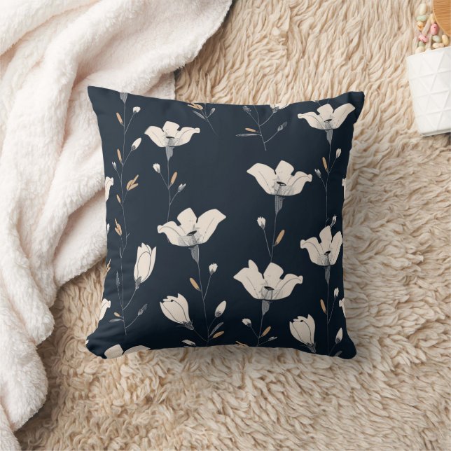 fleur sauvage jeté oreiller, coussin décoratif fle (Couverture)