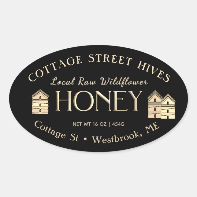 Fleur sauvage local brut ruches Étiquette de miel  (Devant)