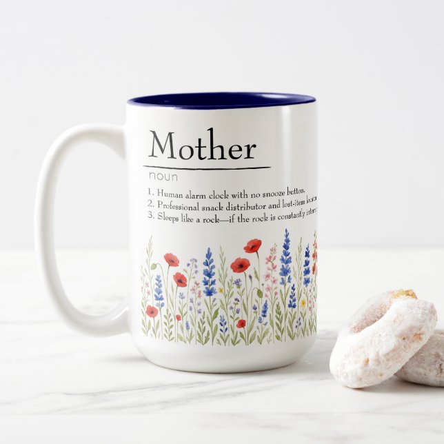 Fleur sauvage Mama Mug - Drôle cadeau de fête des  (Avec donut)